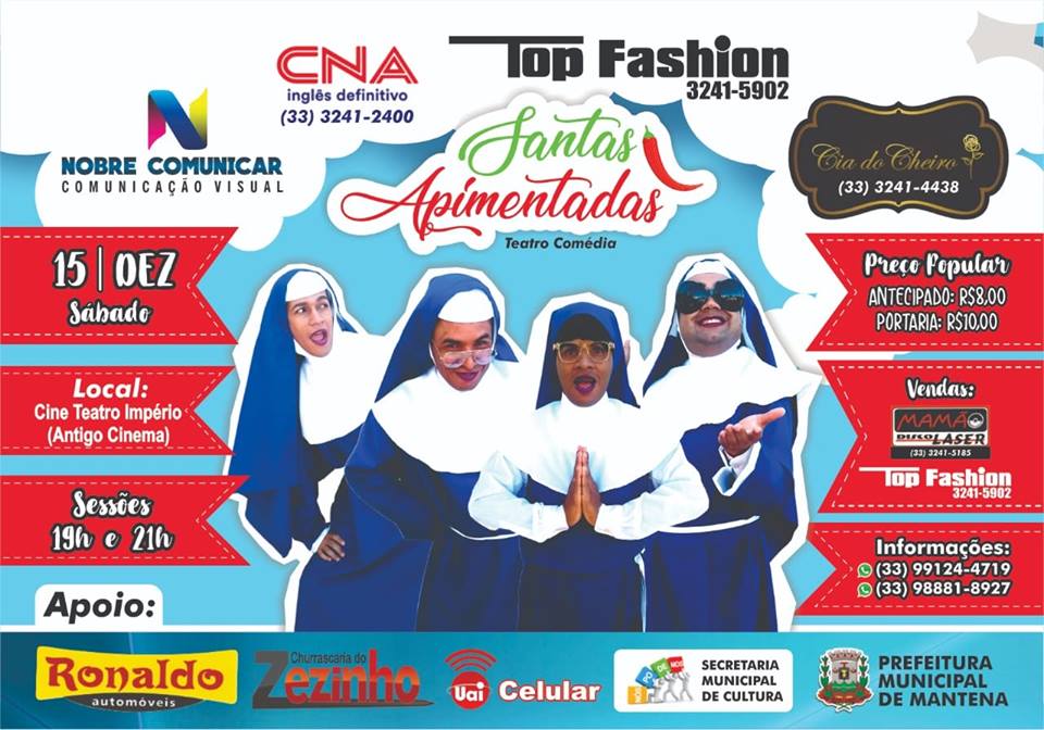 Cultura: Teatro Comédia “Santas Apimentadas” se apresenta neste sábado (15)