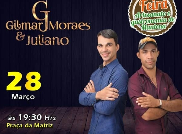 Gilmar Moraes e Juliano agita a Feira de Artesanato e Gastronomia nesta quinta (28)