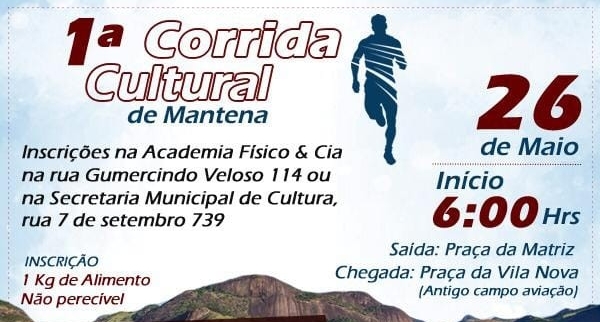 Mantena recebe a primeira edição da Corrida Cultural no dia 26 de maio