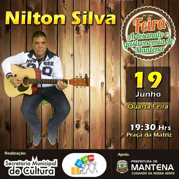 Nilton Silva voz e violão AO VIVO nesta quarta (19) na Feira de Artesanato e Gastronomia