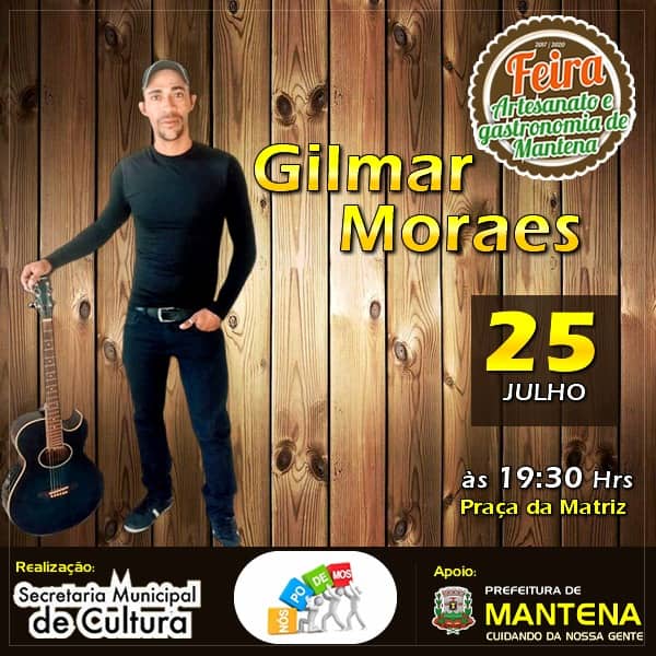 Gilmar Moraes se apresenta nesta quinta (25) na Feira de Artesanato e Gastronomia