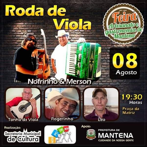 Nesta quinta (8) tem Roda de Viola na Feira de Artesanato e Gastronomia