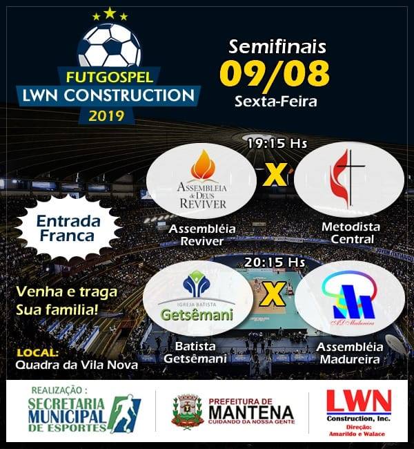 Confira os jogos da Semifinais do FUTGOSPEL 2019