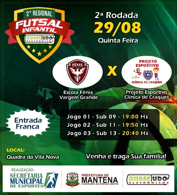 Confira os jogos da segunda rodada do 2° Regional de Futsal quase tudo Eletrônicos