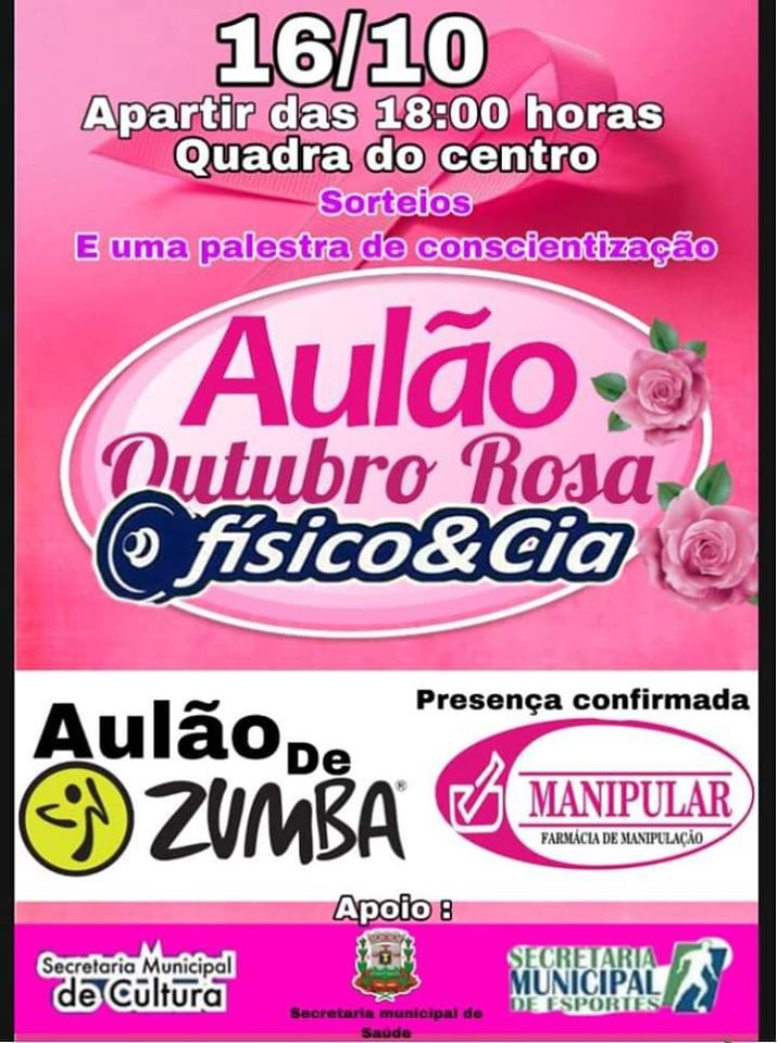 Aulão de Zumba em alusão ao Outubro Rosa acontece nesta quarta (16)