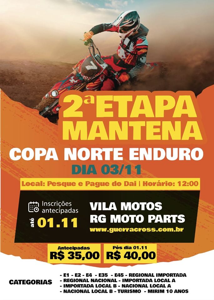 2ª Etapa Mantena Copa Norte de Enduro acontece neste domingo (3)