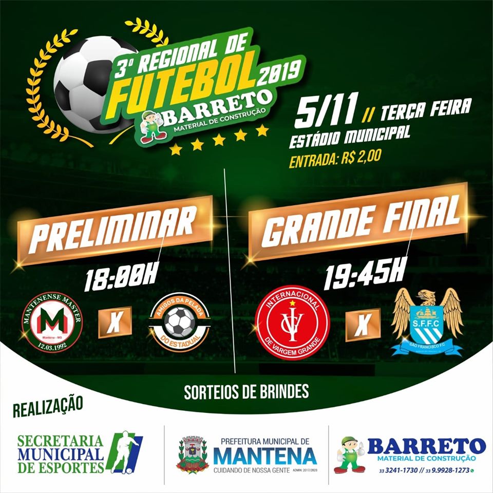 Grande final do 3° Regional Barreto Material de Construção será nesta terça (05)