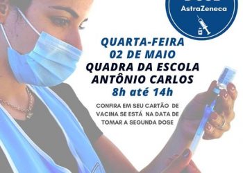 COVID-19: SEGUNDA DOSE DA ASTRAZENECA SERÁ OFERTADA NESTA QUARTA-FEIRA (02/06)