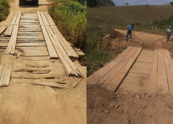 Pontes de madeira são reconstruídas na zona rural do município
