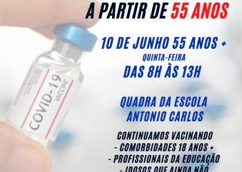 Mantena é destaque na vacinação e chega à faixa dos 55 anos