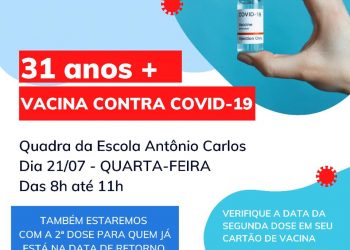 Covid-19: vacinação em pessoas de 31 anos começa amanhã