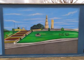 Pontos turísticos são retratados em painel na Praça de Recreação Edite Trindade de Souza Coelho