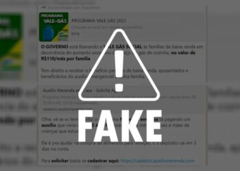 ALERTA: É FAKE mensagem que fala em cadastro para receber auxílio gás de R$150,00