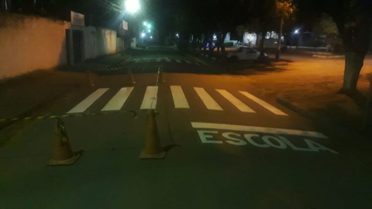 Pintura de faixas gera mais segurança no trânsito