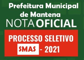 NOTA INFORMATIVA  PROCESSO SELETIVO Nº 001/SMAS/2021 – ASSISTÊNCIA SOCIAL