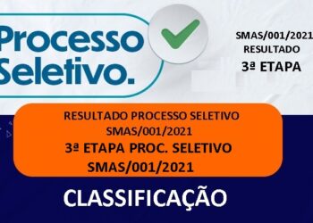 Atenção! Resultado 3ª Etapa Processo Seletivo SMAS/001/2021. Confira!