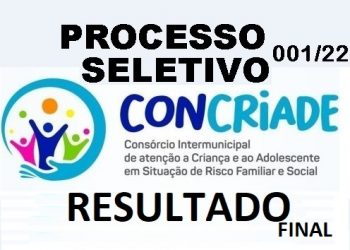 Atenção! Resultado FINAL e HOMOLOGAÇÃO do Processo Seletivo 001 CONCRIADE.