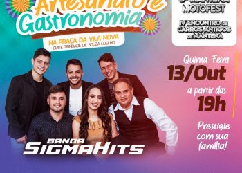 Banda SigmaHits agita nesta quinta a Feira de Artesanato e Gastronomia