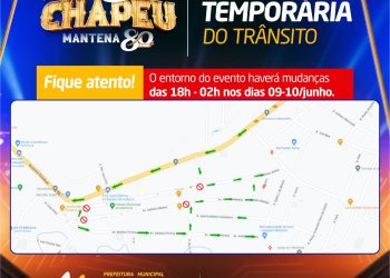 Trânsito entorno da Praça de Recreação Edite Trindade de Souza Coelho terá alterações para Festa do Chapéu; CONFIRA!