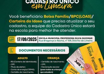 Equipe do Cadastro Único estará em Limeira