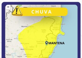 Alerta de perigo potencial! INMET prevê chuvas intensas para Mantena e região